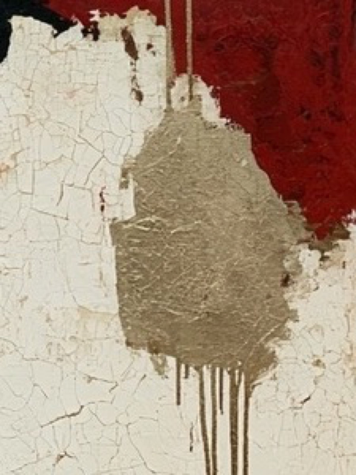 Smoking — detail: gold leaf and crackle